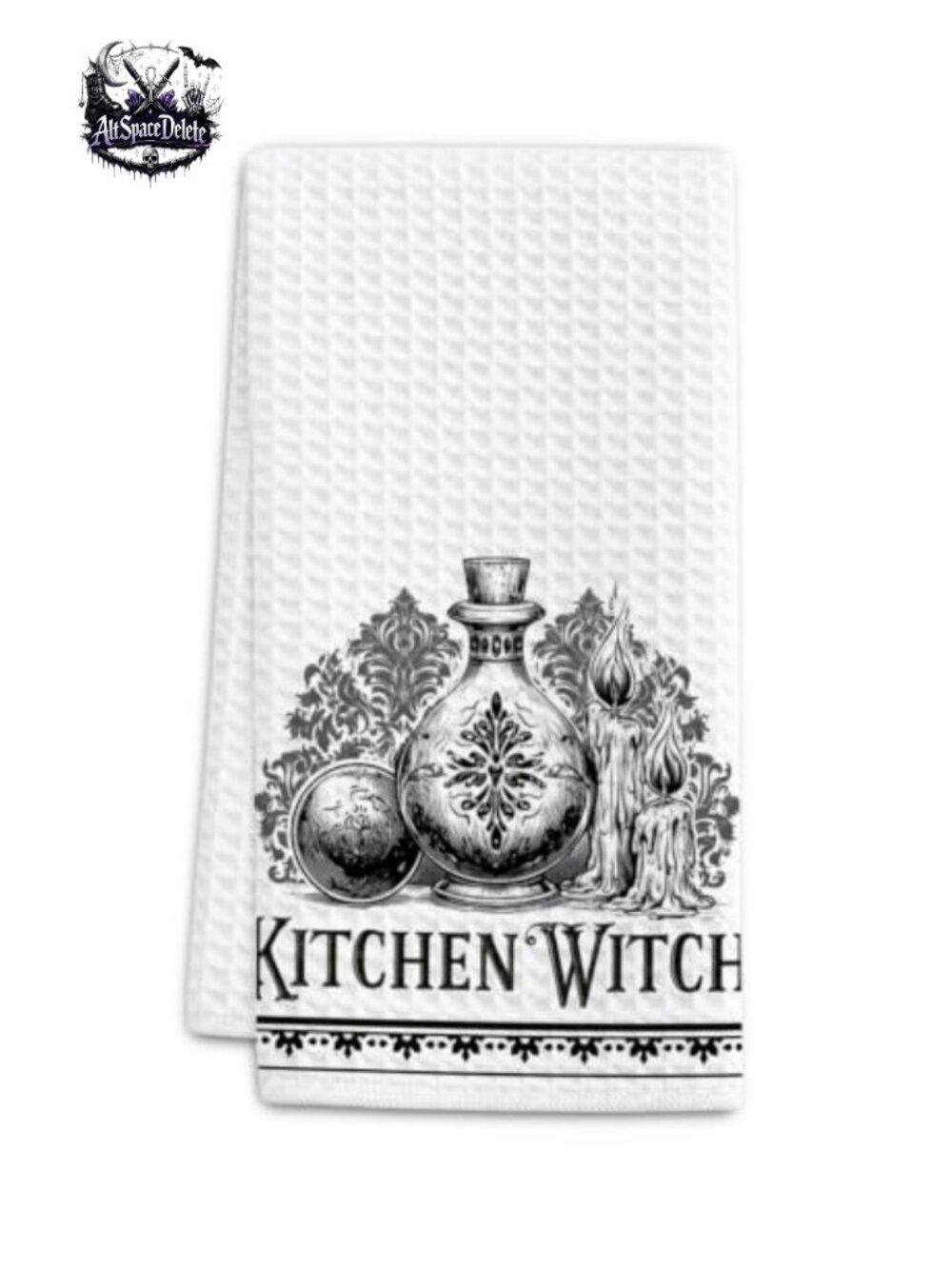 Waffle Weave Kitchen Dish Towels Gingham Absorbent Set